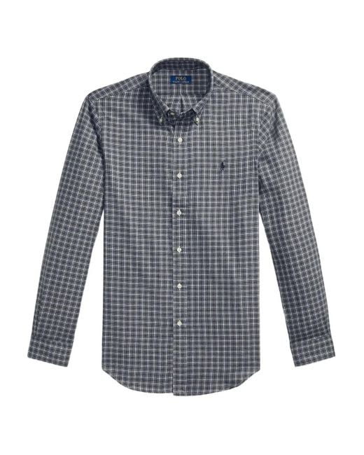 Polo Ralph Lauren Blue Checked Long-Sleeved Shirt for men