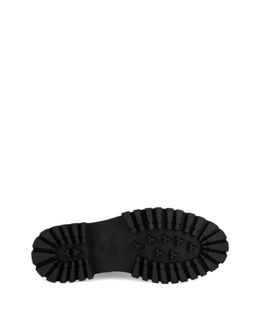 Guess Black Lace-Up Chain-Detail Boots