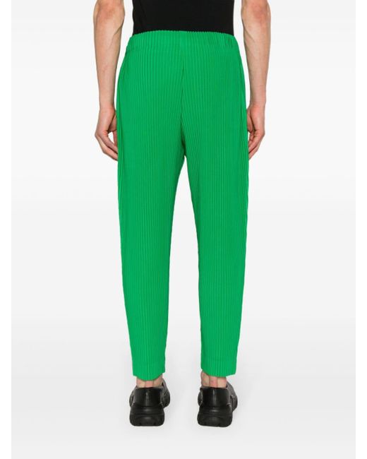 Pantaloni affusolati con pieghe di Homme Plissé Issey Miyake in Green da Uomo