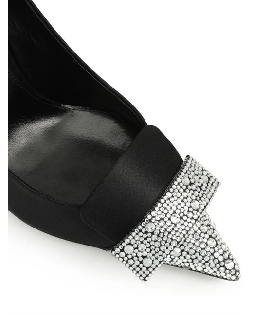 Sergio Rossi Black Embellished 90Mm Leather Shoes
