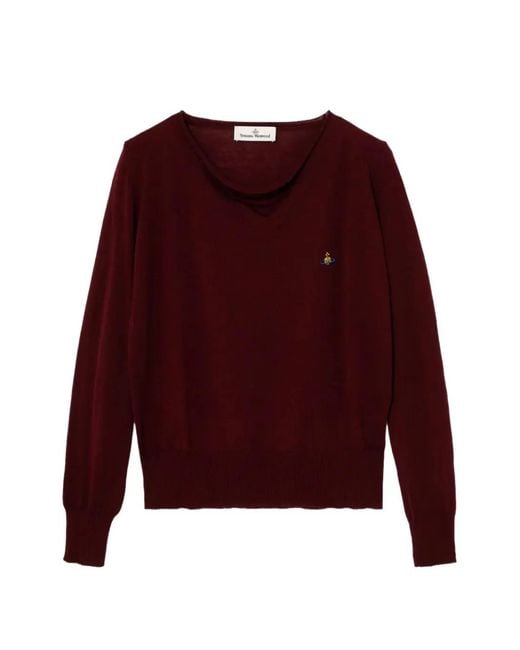 Vivienne Westwood Red V-Neck Pamela Jumper