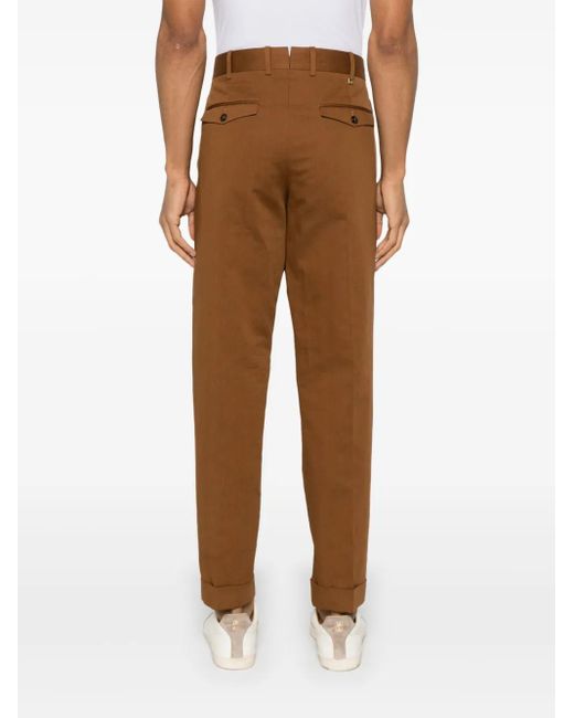 PT Torino Brown Tapered Trousers for men