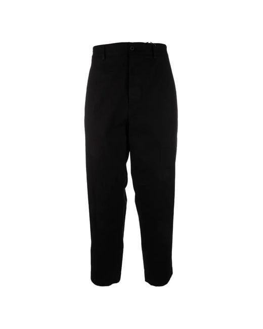 Pence Black Buckle-Detail Trousers for men