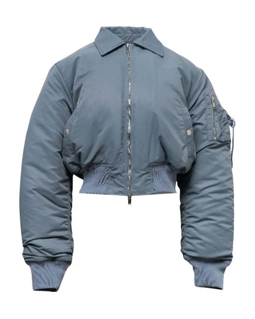 Hache Blue Zipped Bomber Jacket