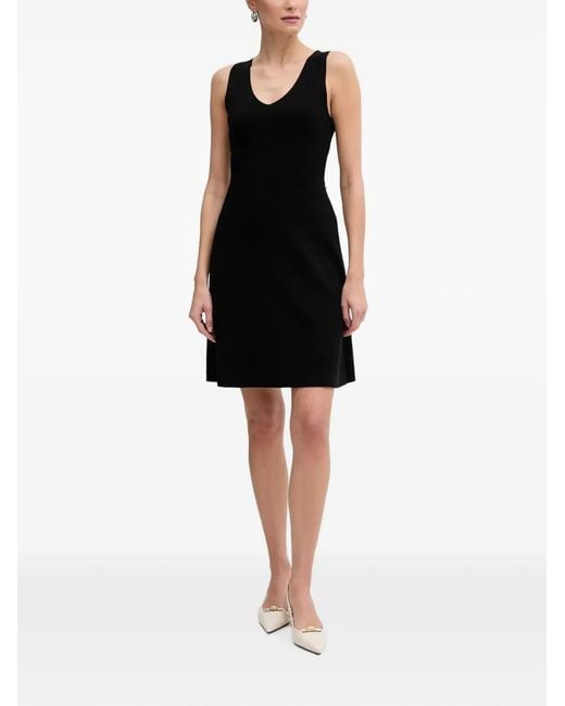 Morgan Black Check-Pattern Cardigan-Layer Mini Dress
