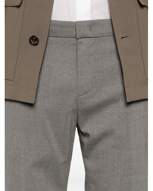 Dondup Gray Belt-Loops Tapered Trousers for men