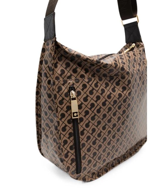 Gherardini Brown Monogram-Print Shoulder Bag