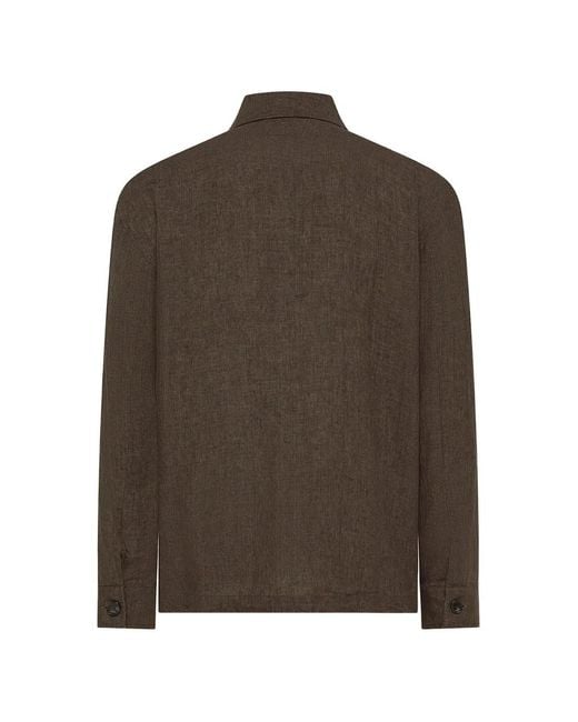 Cruna Brown Cardiff Button-Up Jacket for men
