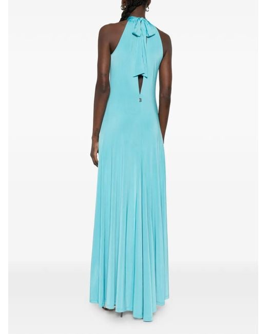 Blugirl Blumarine Blue Embellished Halterneck Maxi Dress