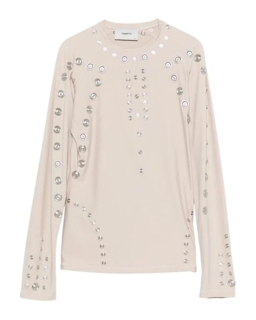 Coperni Natural Stud-Embellished T-Shirt
