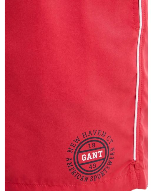 Gant Red Short De Bain À Lien De Resserrage Et Logo Imprimé for men