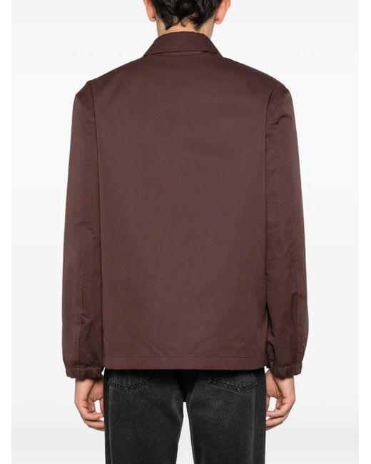 Jil Sander Brown Press-Stud Jacket for men