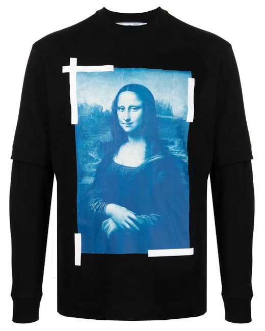 メンズ Off-White c/o Virgil Abloh Monalisa プリント ロングtシャツ Blue