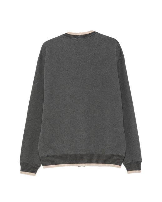 Isabel Marant Gray Logo-Patch Button-Up Cardigan for men