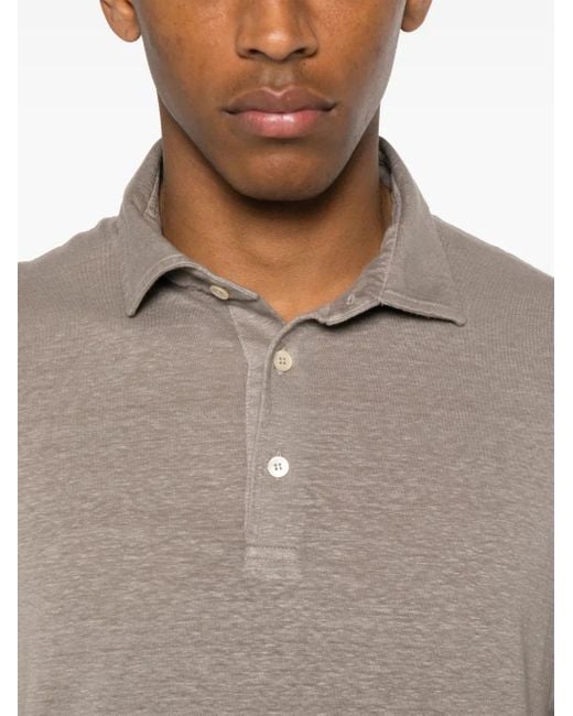 Fedeli Poloshirt Van Gerecycled Polyester in het Gray voor heren