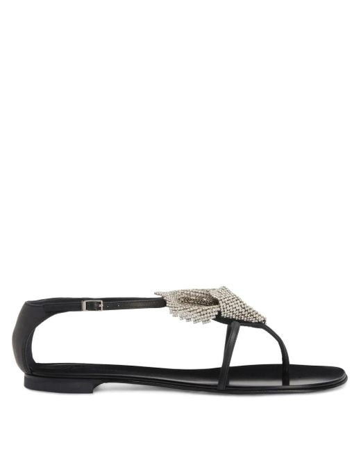 Giuseppe Zanotti Black Calla Flowers Sandals