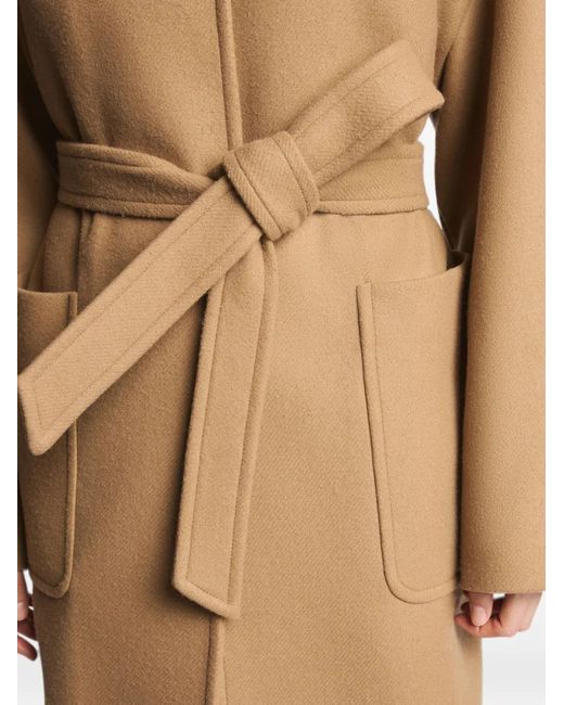 Fay Natural Toggle-Fastening Belted Coat