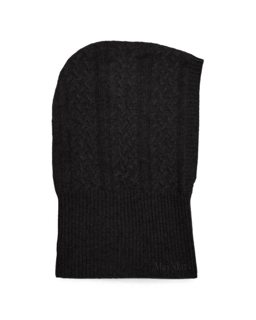 Max Mara Black Cable-Knit Balaclava