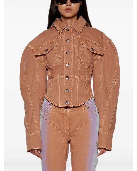 Mugler Natural Corseted Denim Jacket