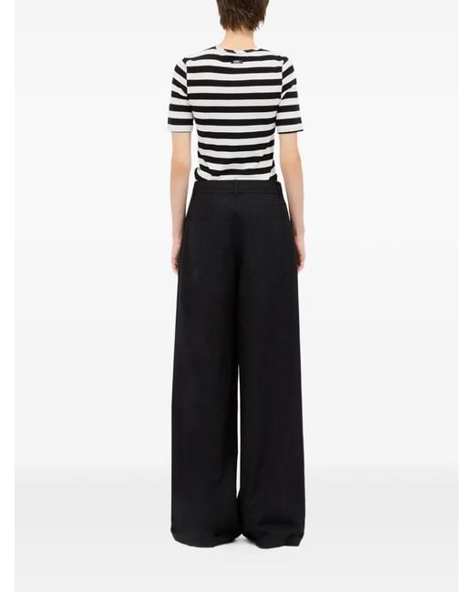 Pantalones Anchos Con Logo MSGM de color Black