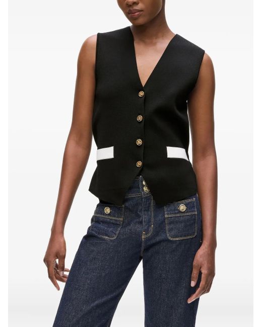 Karl Lagerfeld Black V-neck Vest