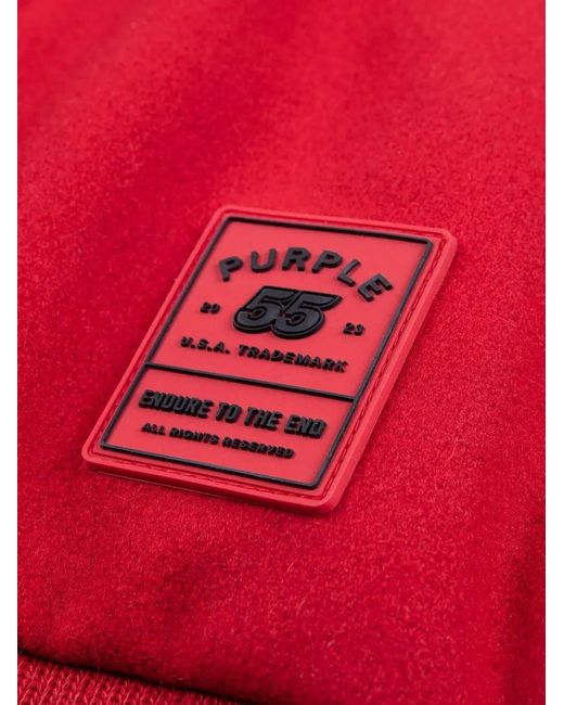 Purple Brand Red Logo-Appliqué Varsity Bomber Jacket for men
