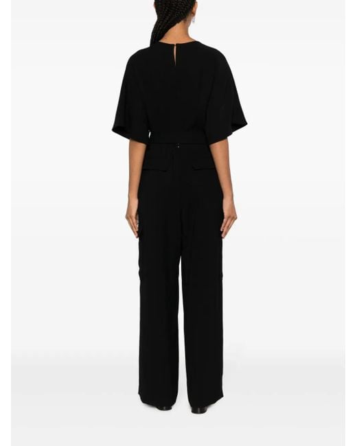 P.A.R.O.S.H. Black Wide-Leg Cargo Jumpsuit