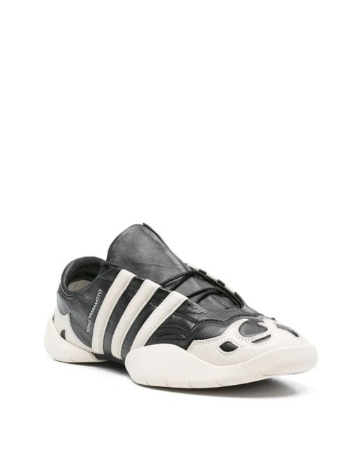 Y-3 Black Leather Trainers for men