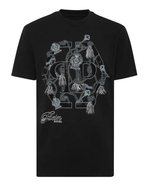 T-Shirt À Logo Strassé Philipp Plein pour homme en coloris Black
