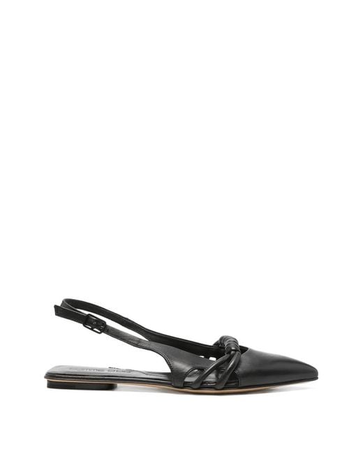 Pomme D ́Or White Knotted Slingback Flat Pumps