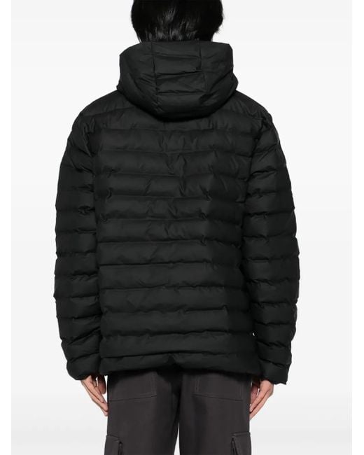 Rains Black Logo-Patch Jacket for men