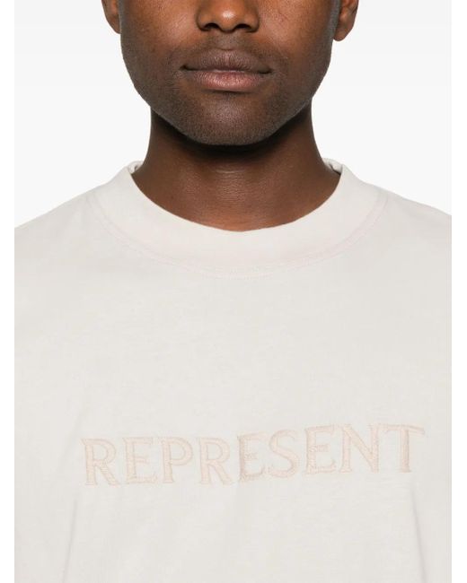 Represent White Cotton T-Shirt for men