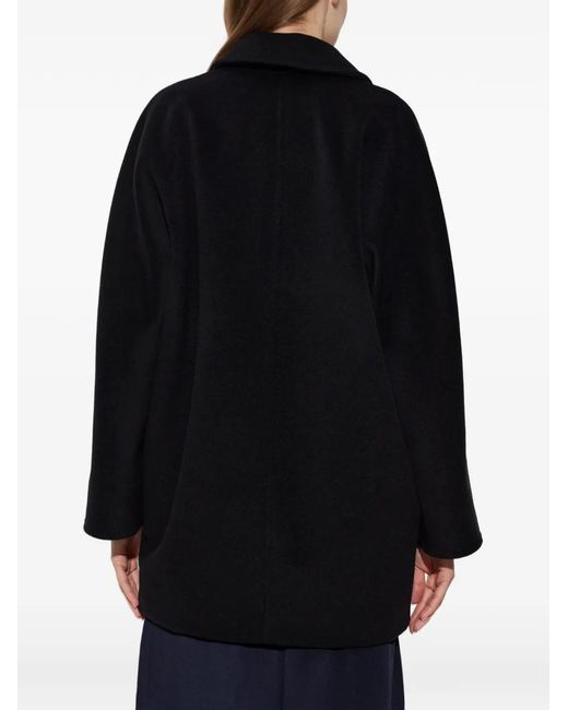 Max Mara Blue Rebus Double-Breasted Coat