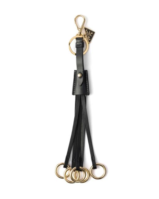 Prada White Leather Bag Charm And Keychain