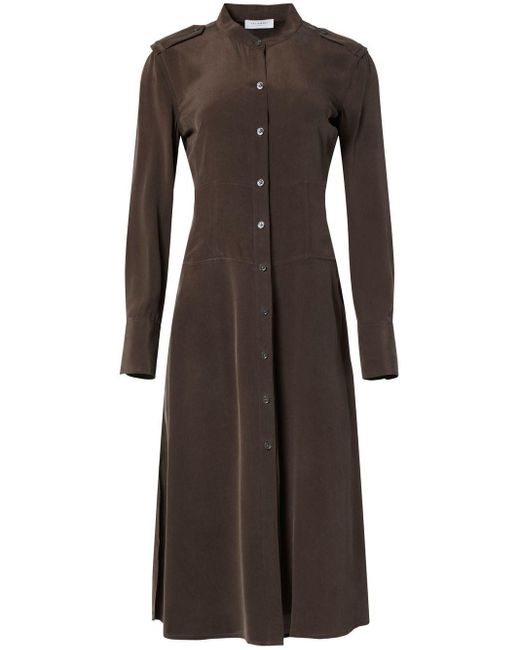 Equipment Silk Shirt Dress in Brown Lyst