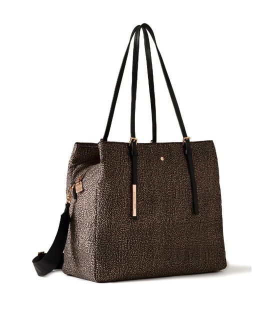 Borbonese Black L'école Ocelot-print Tote Bag