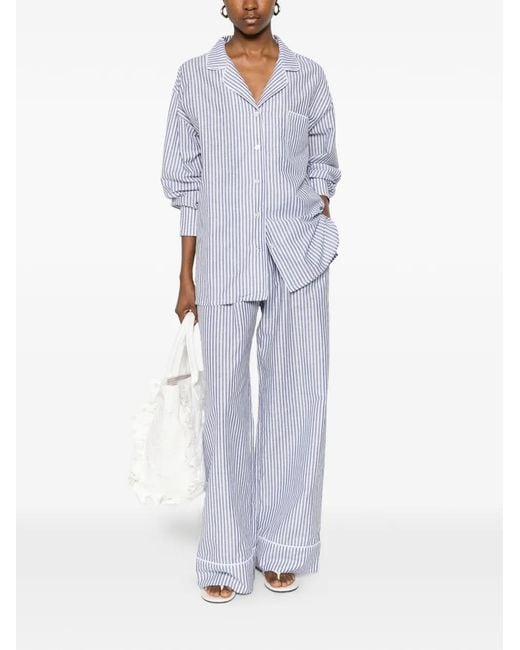 Riviera White Striped-Pattern Shirt