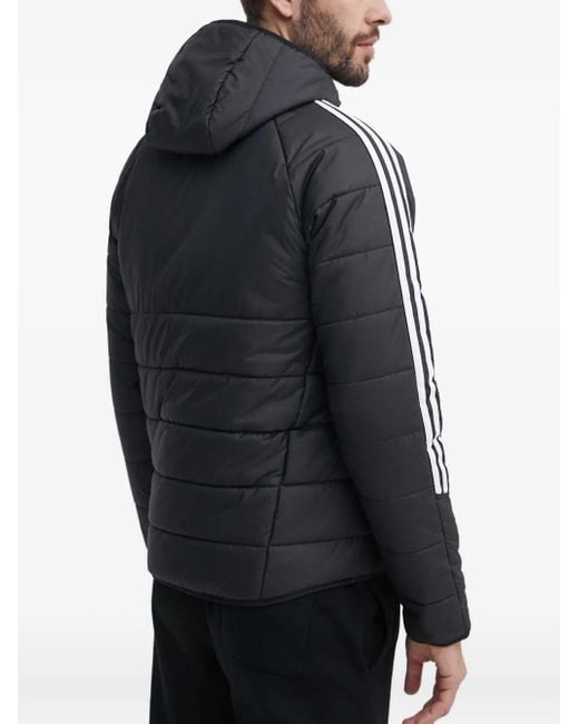 Adidas Black Three-Stripe Padded Jacket for men