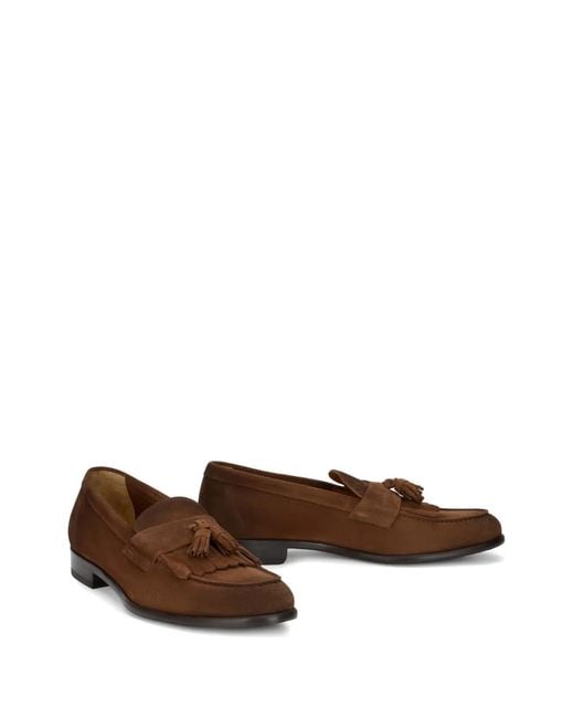 Doucal's Brown Tassel Loafers for men