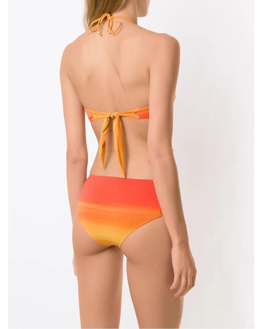Amir Slama Orange Bikini À Rayures