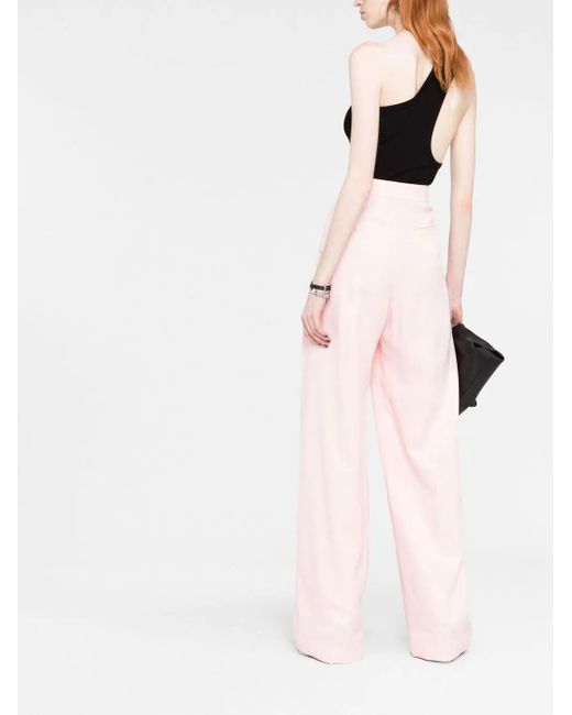Alexander McQueen Pink Pleat-Detail Tailored Trousers