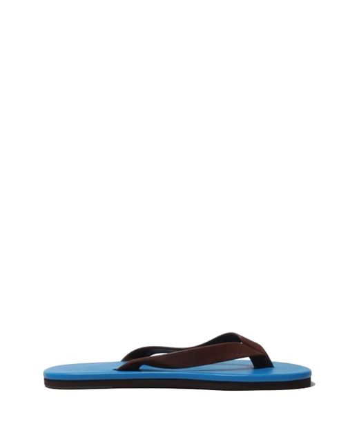 Auralee Blue Two-Tone Leather Flip-Flops