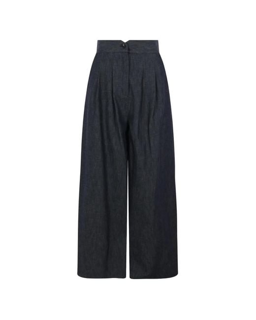 Dusan Blue Pleated Wide-Leg Jeans