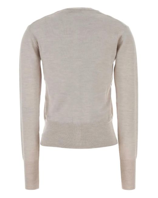 Vivienne Westwood White Orb-Embellished Virgin-Wool Cardigan