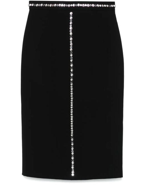 N°21 Black Glass Crystal-Detail Mini Skirt