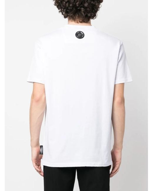 Philipp Plein White Tiger Round Neck T-Shirt for men
