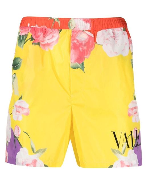 Valentino Flying Flowers-print Swim 