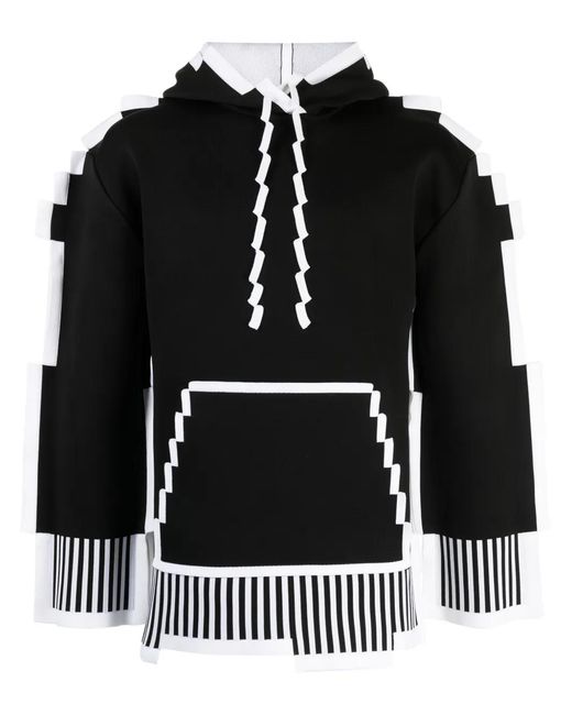 Loewe Black Pixelated Knitted Hoodie for men