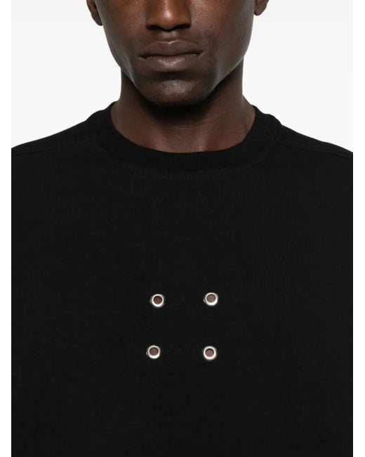Hamza Black Oversized Ii Eyelet-Detail T-Shirt for men
