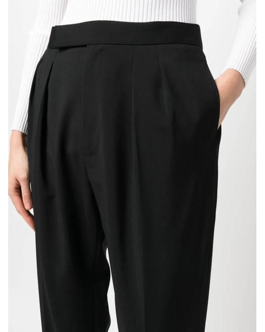 Ralph Lauren Black Seina Pleat-Detail Trousers